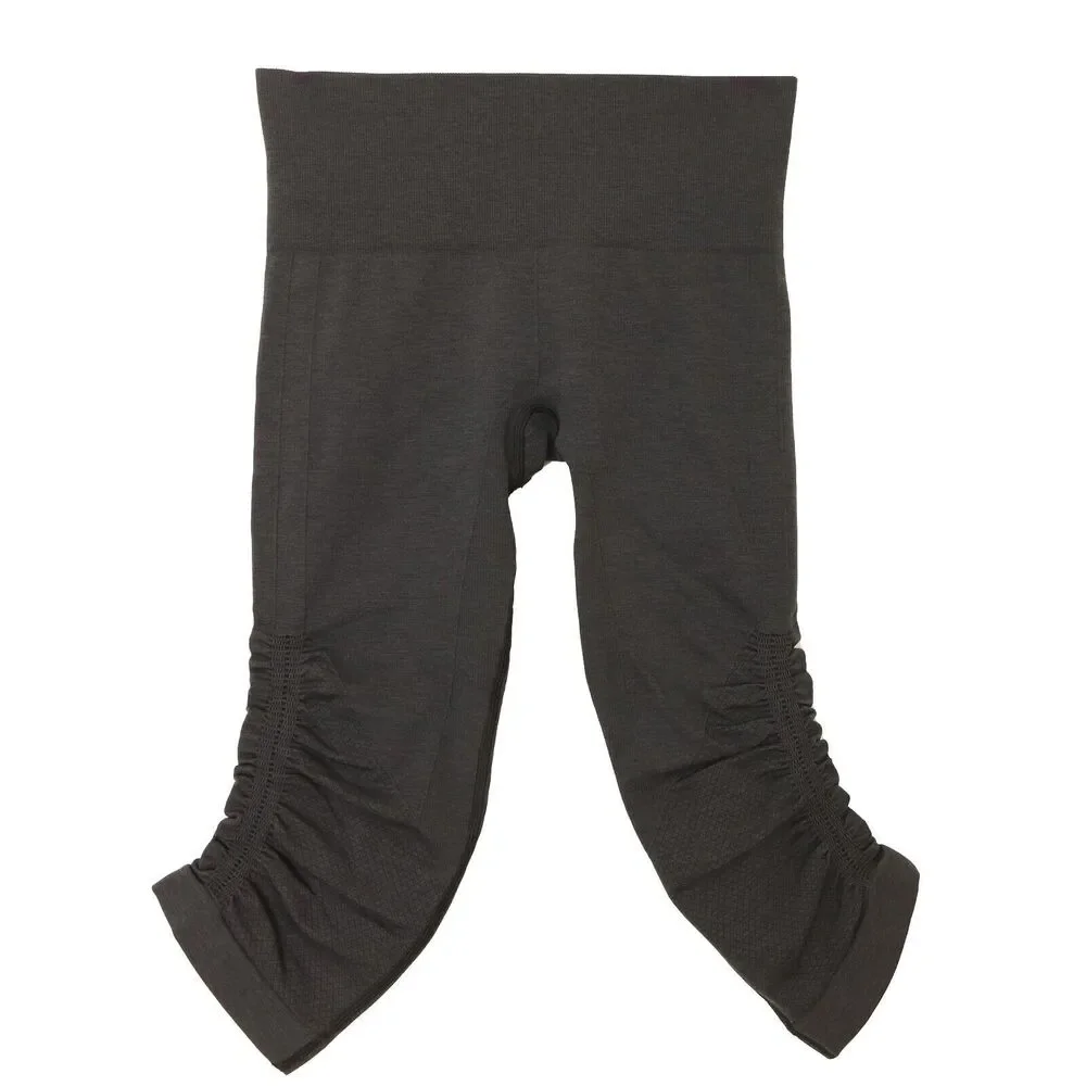 LULULEMON In The Flow Crop II Capri Legging 4 Deep Coal Gray Pull On EUC B62